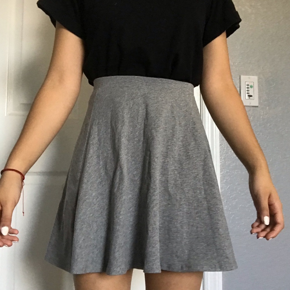 Cute Simple Gray Skater Skirt